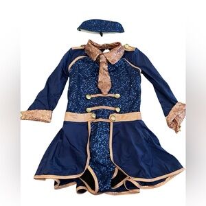 Weissman Blue and Bronze Sequin Dance Outfit